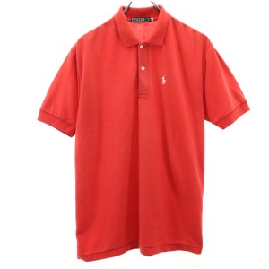 ポロバイラルフローレン 80s USA製 緑タグ ヴィンテージ  半袖 ハーフボタン ポロシャツ XL レッド Polo by Ralph Lauren メンズ 240317