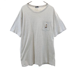 ポロバイラルフローレン USA製 ポロベア 半袖 Tシャツ L グレー Polo by Ralph Lauren ポケT メンズ 240317