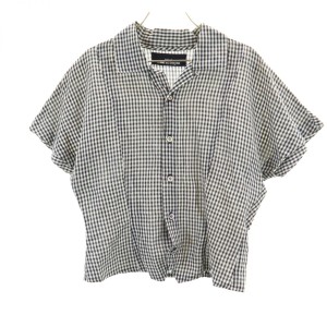 コムデギャルソン 80s 1989年 日本製 チェック柄 半袖 シャツ ブラック系 COMME des GARCONS レディース 240320