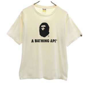 ベイプ プリント 半袖 Tシャツ L ホワイト BAPE A BATHING APE メンズ 240321