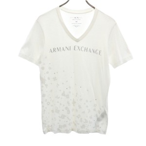 アルマーニエクスチェンジ プリント 半袖 Vネック Tシャツ XS ホワイト ARMANI EXCHANGE メンズ 240322