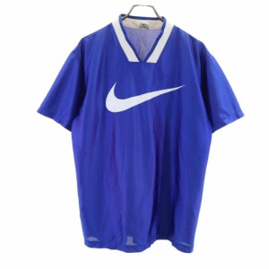 ナイキ 90s 00s 白タグ オールド プリント 半袖 Tシャツ M ブルー NIKE メンズ 240324