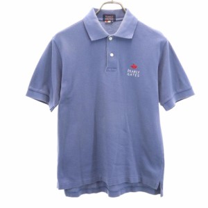 パーリーゲイツ 日本製 ゴルフ 半袖 ポロシャツ S ブルー PEARLY GATES 鹿の子 メンズ 240324