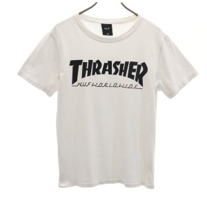 ハフ × スラッシャー コラボ 半袖 Tシャツ XL 白 HUF × THRASHER レディース 240327
