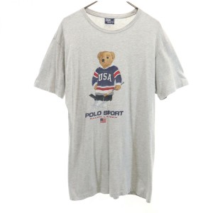 ポロバイラルフローレン 90s USA製 オールド ポロベア 半袖 Tシャツ S グレー Polo by Ralph Lauren メンズ 240327