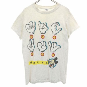 ザディズニーストア 90s オールド ミッキーマウス 両面プリント 半袖 Tシャツ M グレー系 THE Disney STORE メンズ 240330