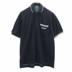 ケンゾーゴルフ 90s 日本製 オールド ゴルフ 半袖 ポロシャツ 3 ブラック KENZO GOLF 鹿の子 メンズ 240330