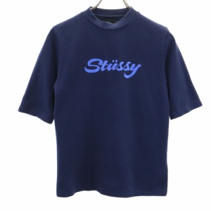 ステューシー プリント 半袖 Tシャツ M ネイビー系 STUSSY レディース 240331