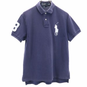 ポロバイラルフローレン ビッグポニー 半袖 ポロシャツ M ネイビー系 Polo by Ralph Lauren 鹿の子 メンズ 240331