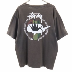 ステューシー バックプリント 半袖 Tシャツ L グレー STUSSY メンズ 240401