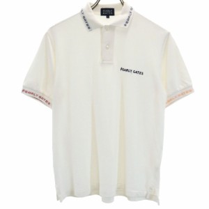 パーリーゲイツ 日本製 ゴルフ 半袖 ポロシャツ 1 ホワイト PEARLY GATES 鹿の子 メンズ 240401