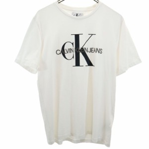 カルバンクラインジーンズ プリント 半袖 Tシャツ M ホワイト Calvin klein Jeans メンズ 240401