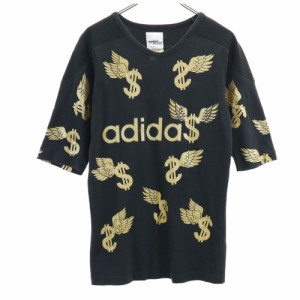 アディダス 総柄 半袖 Tシャツ M ブラック系 adidas メンズ 240401