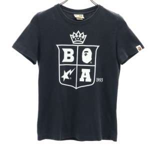 ベイプ 日本製 プリント 半袖 Tシャツ XS ブラック系 BAPE A BATHING APE レディース 240401