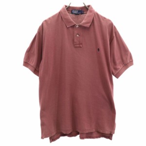 ポロバイラルフローレン USA製 半袖 ポロシャツ S ブラウン系 Polo by Ralph Lauren 鹿の子地 メンズ 240402