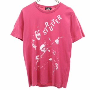 ヒステリックグラマー 日本製 KISS プリント 半袖 Tシャツ M ピンク系 HYSTERIC GLAMOUR バンT メンズ 240403