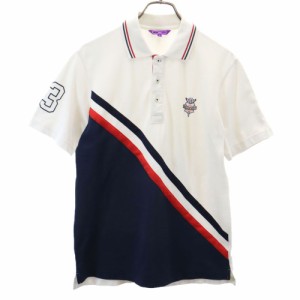 ビームスゴルフ 日本製 半袖 鹿の子 ポロシャツ M ホワイト BEAMS GOLF メンズ 240404