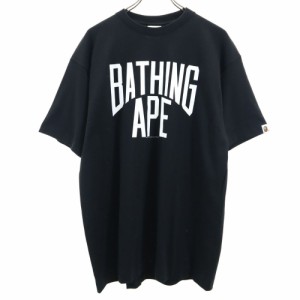 ベイプ 日本製 プリント 半袖 Tシャツ XL ブラック BAPE A BATHING APE メンズ 240405