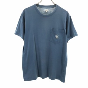 カルバンクライン 半袖 Tシャツ M ネイビー Calvin Klein 胸ポケ ポケT メンズ 240405