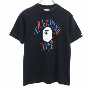 アベイシングエイプ 日本製 半袖 Tシャツ S ブラック A BATHING APE メンズ 240406