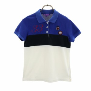 ビームスゴルフ ゴルフ 半袖 ポロシャツ M ブルー系 BEAMS GOLF レディース 240407