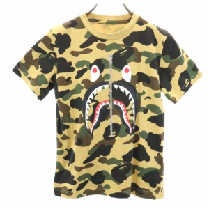 アベイシングエイプ カモフラ柄 半袖 Tシャツ 140 ベージュ系 A BATHING APE 迷彩 キッズ 240408