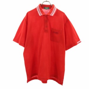 ケンゾーゴルフ 90s オールド 半袖 ポロシャツ 5 レッド KENZO GOLF 鹿の子 メンズ 240410