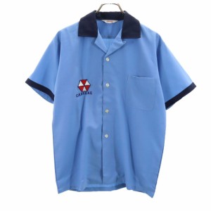 アッセント 日本製 半袖 オープンカラーシャツ M ブルー系 Assent メンズ 240410
