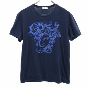 ヴェルサーチコレクション 半袖 Tシャツ ネイビー VERSACE COLLECTION メンズ 240411