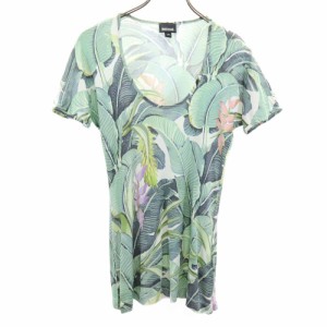 ジャストカヴァリ 総柄 半袖 Tシャツ M グリーン系 Just Cavalli レディース 240411