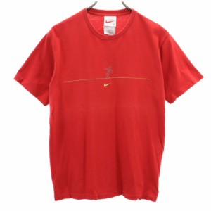 ナイキ 90s 00s 白タグ オールド 半袖 Tシャツ L レッド NIKE メンズ 240411