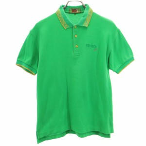 ケンゾーゴルフ 90s 日本製 オールド 半袖 ポロシャツ 1 グリーン KENZO GOLF 鹿の子 メンズ 240413