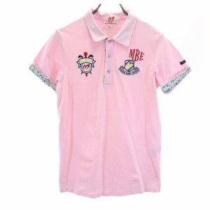 マスターバニーエディション 刺繍 ゴルフ 半袖 ポロシャツ 4 ピンク MASTER BUNNY EDITION メンズ 240413