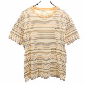 エトロ 日本製 ボーダー柄 半袖 Tシャツ ペールオレンジ系 ETRO メンズ 240413