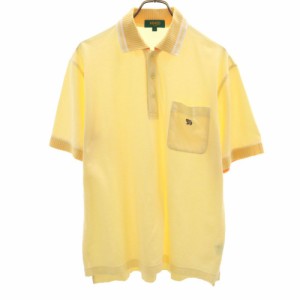 ケンゾーゴルフ 90s 日本製 オールド ゴルフ 半袖 ポロシャツ 3 イエロー KENZO GOLF 鹿の子 メンズ 240415