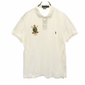 ポロラルフローレン 刺繍 半袖 ポロシャツ L ホワイト POLO RALPH LAUREN メンズ 240416