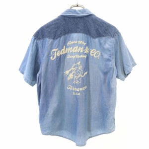 テッドカンパニー バック刺繍 半袖 ウエスタンシャツ L ブルー系 Ted Company メンズ 240418