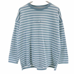 コロンビア アウトドア ボーダー 長袖 Tシャツ L ブルー系 Columbia ロンT メンズ 240418