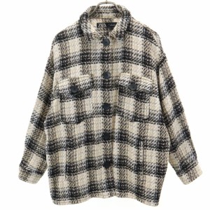 ザラ ツイードジャケット L ベージュ ZARA レディース 240418