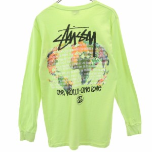 ステューシー バックプリント 長袖 Tシャツ S グリーン系 STUSSY ロンT メンズ 240418