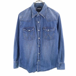 ラングラー 長袖 デニム ウエスタンシャツ M ウォッシュブルー Wrangler メンズ 240421