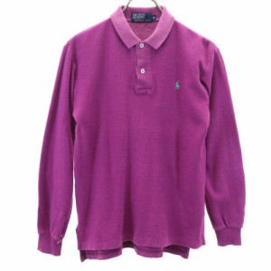 ポロバイラルフローレン 長袖 ポロシャツ S パープル Polo by Ralph Lauren 鹿の子 メンズ 240422