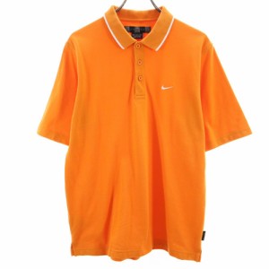 ナイキ ゴルフ 半袖 ポロシャツ M オレンジ NIKE DRY-FIT 鹿の子 メンズ 240422