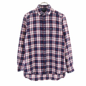 ディーゼル 長袖 ワッシャー加工 チェックシャツ S ネイビー DIESEL メンズ 240423