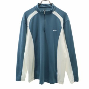 ナイキ ゴルフ 長袖 ハーフジップ ウェア XL ブルーグレー系 NIKE メンズ 240424