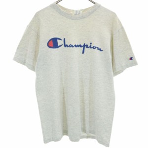 チャンピオン 90s USA製 オールド プリント 半袖 Tシャツ M グレー Champion メンズ 240424