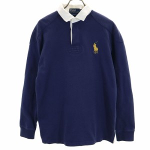 ポロバイラルフローレン ビックポニー 長袖 ラガーシャツ M ネイビー Polo by Ralph Lauren メンズ 240424