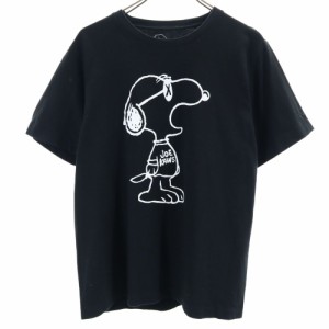 ユニクロ × カウズ × ピーナッツ コラボ 半袖 Tシャツ L 黒 UNIQLO × KAWS × PEANUTS メンズ 240425