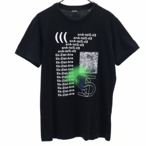 ディーゼル プリント 半袖 Tシャツ M ブラック DIESEL メンズ 240426