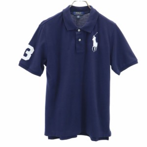 ポロラルフローレン ビッグポニー 半袖 ポロシャツ L（14-16） ネイビー系 POLO RALPH LAUREN 鹿の子 キッズ 240428